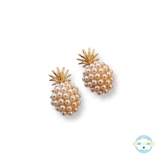 Pearl Cluster Pineapple Earrings