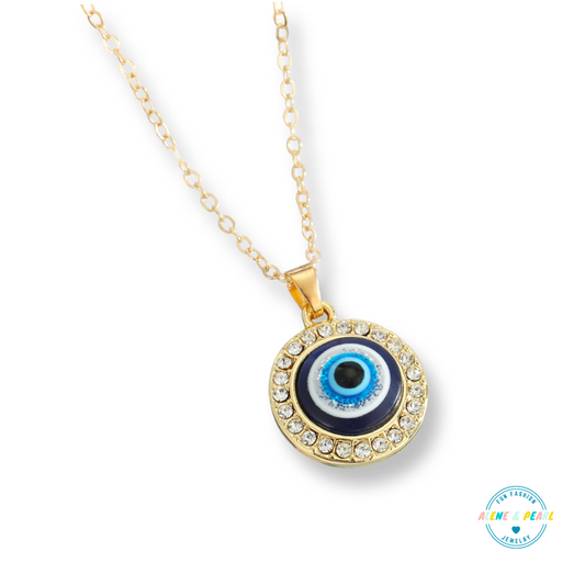 Gold Evil Eye Pendant Necklace