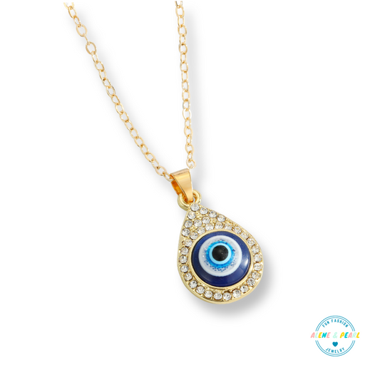 Gold Evil Eye Pendant Necklace