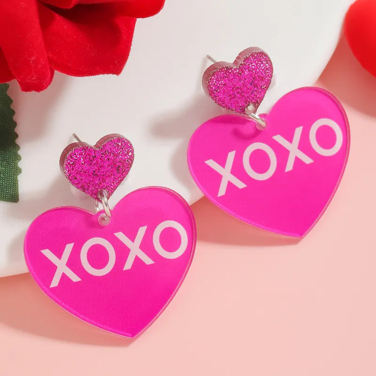 XOXO Candy Heart Earrings