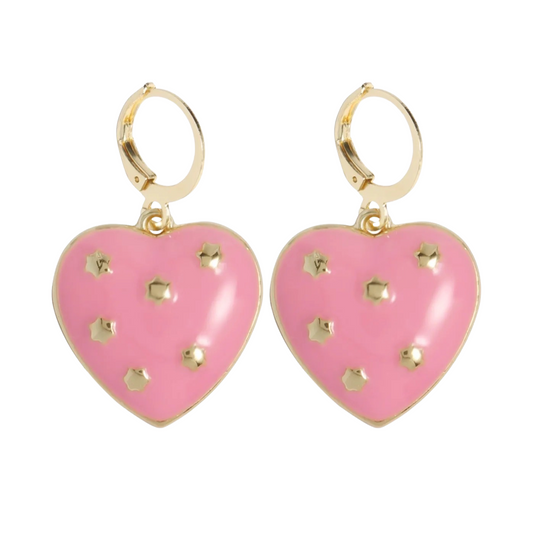 Pink Heart Earrings