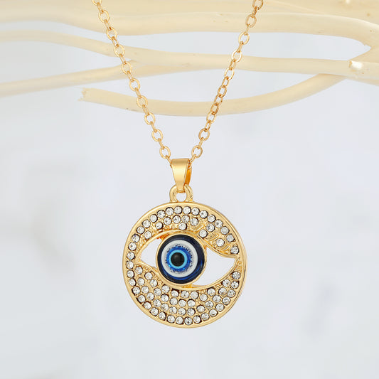 Gold Evil Eye Pendant Necklace